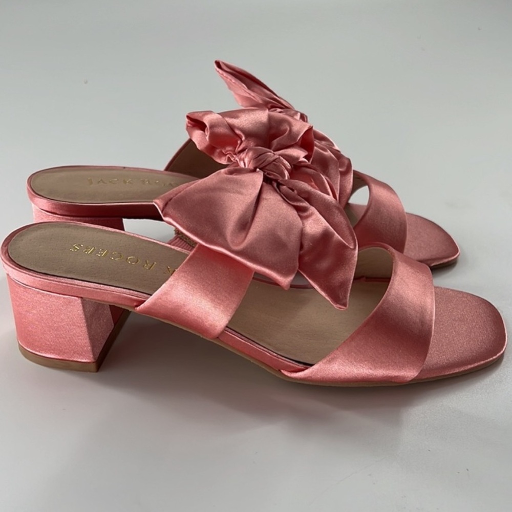 Jack Rogers Pink Satin Bow Sandals - Picture 2 of 5